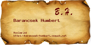Barancsek Humbert névjegykártya